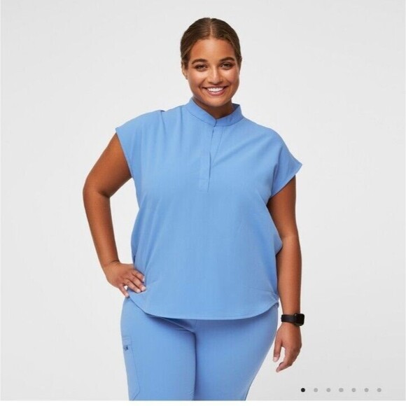 FIGS Tops - FIGS XL Technical Collection Scrub Top Women's Rafaela Blue wxxsw1003#